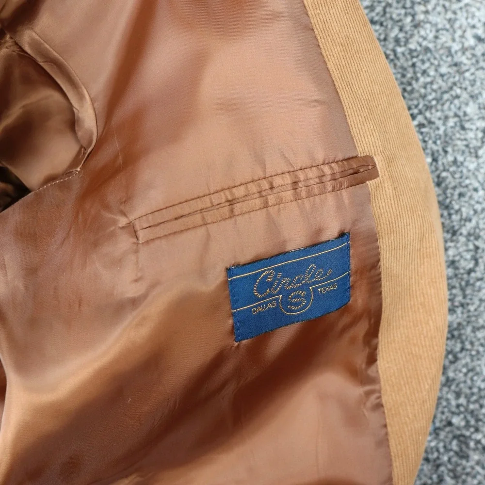 Circle S Mens Tan Corduroy Western Blazer Sport Coat Elbow Patches 44R Vintage